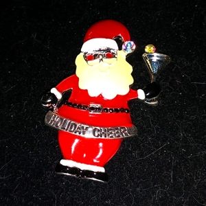 Holiday Cheer Santa Brooch